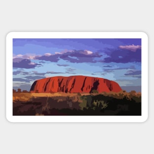 Uluru Sunset Digital Painting Sticker